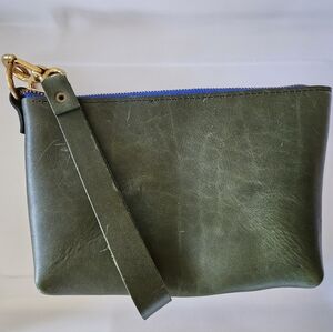 Artisan genuine leather wristlet